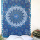 80" X 56" Royal Blue Mandala Cotton Hanging Tapestry