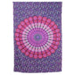 80" X 56" Purple Pink And White Mandala Cotton Hanging Tapestry