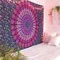 80" X 56" Purple Pink And White Mandala Cotton Hanging Tapestry