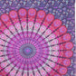 80" X 56" Purple Pink And White Mandala Cotton Hanging Tapestry
