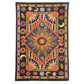 80" X 56" Black Red And Yellow Cotton Star and Sunburst Hanging Tapestry
