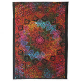 Black And Red Floral Cotton Twin Flat Sheet