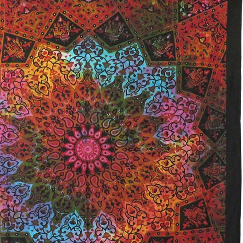 Red and Black Floral Cotton