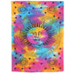 80" X 56" Blue Pink And Yellow Cotton Hanging Tapestry