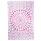 80" X 56" Pink And White Mandala Cotton Hanging Tapestry