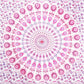 80" X 56" Pink And White Mandala Cotton Hanging Tapestry