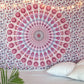 80" X 56" Pink And White Mandala Cotton Hanging Tapestry