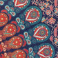 Blue And Orange Floral Cotton Twin Flat Sheet