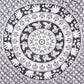 80" X 56" Black And White Mandala Cotton Hanging Tapestry