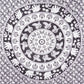 80" X 56" Black And White Mandala Cotton Hanging Tapestry