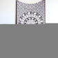 80" X 56" Black And White Mandala Cotton Hanging Tapestry