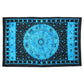 80" X 56" Black And Blue Cotton Hanging Tapestry