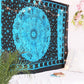80" X 56" Black And Blue Cotton Hanging Tapestry