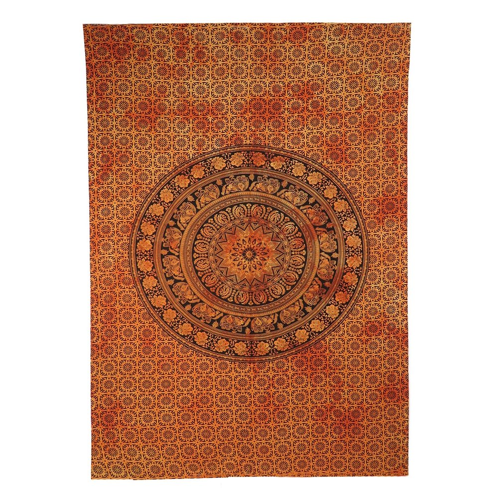 Orange and Black Floral Cotton