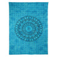 80" X 56" Turquoise And Black Mandala Cotton Hanging Tapestry