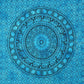 80" X 56" Turquoise And Black Mandala Cotton Hanging Tapestry