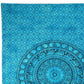80" X 56" Turquoise And Black Mandala Cotton Hanging Tapestry