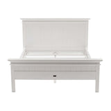 White Solid Wood Queen Bed Frame
