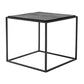 Set of Three 39" Brown And Black Solid Wood And Iron Square Nested Coffee Tables