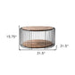 32" Natural And Black Solid Wood And Steel Round Coffee Table With Shelf