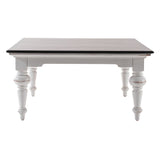 39" Brown and White Wood Square Distressed Coffee Table