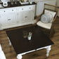 39" Brown and White Wood Square Distressed Coffee Table