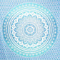 92" X 84" Sea Green And White Mandala Cotton Hanging Tapestry