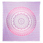 92" X 84" Pink And White Mandala Cotton Hanging Tapestry