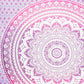 92" X 84" Pink And White Mandala Cotton Hanging Tapestry