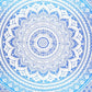 92" X 84" Blue And White Mandala Cotton Hanging Tapestry