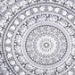 92" X 84" Black And White Mandala Cotton Hanging Tapestry