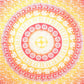 92" X 84" Mustard Red And White Mandala Cotton Hanging Tapestry