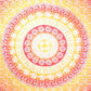 92" X 84" Mustard Red And White Mandala Cotton Hanging Tapestry