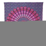 92" X 84" Pink Red And Purple Mandala Cotton Hanging Tapestry