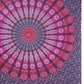 92" X 84" Pink Red And Purple Mandala Cotton Hanging Tapestry