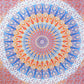 92" X 84" Orange Blue And Yellow Mandala Cotton Hanging Tapestry