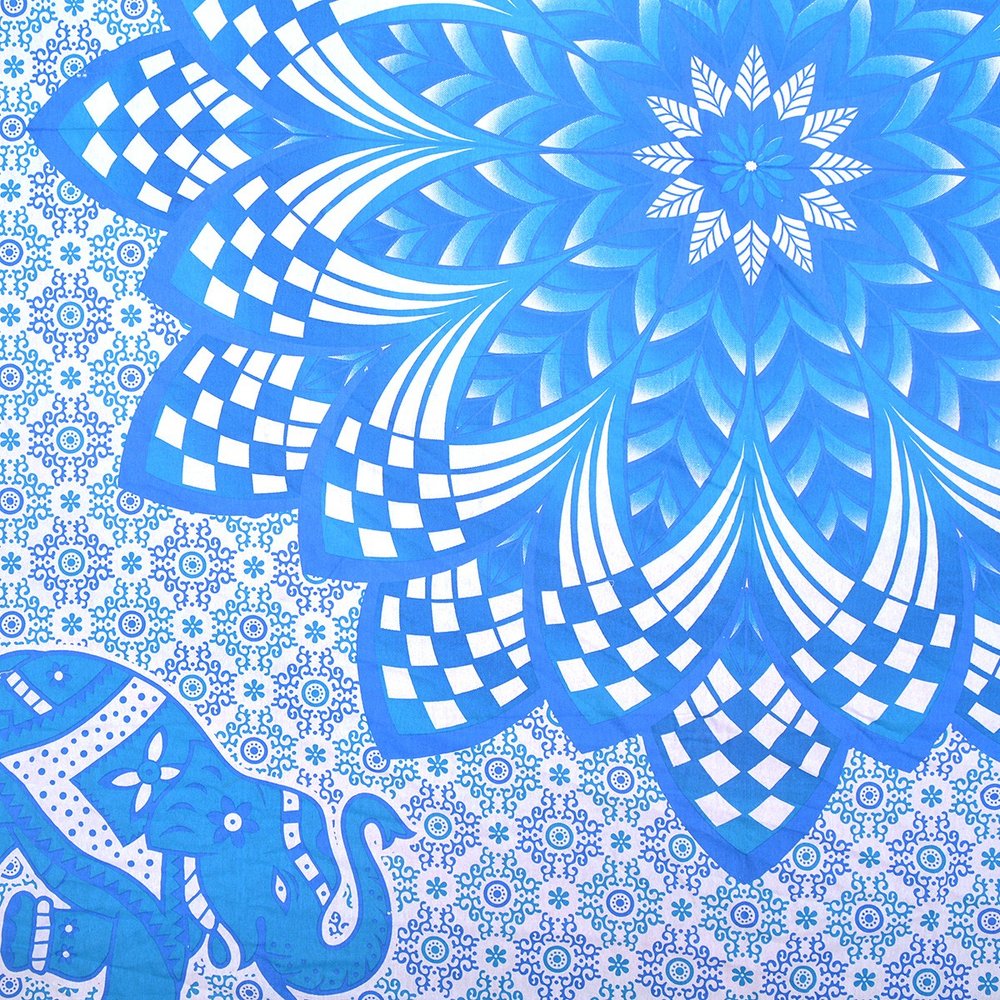 Blue and White Floral Cotton