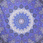 92" X 84" Purple Black And White Mandala Cotton Hanging Tapestry