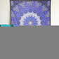 92" X 84" Purple Black And White Mandala Cotton Hanging Tapestry