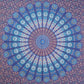 92" X 84" Navy Blue Ivory And Brown Mandala Cotton Hanging Tapestry