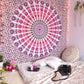 92" X 84" Pink White And Red Mandala Cotton Hanging Tapestry