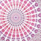 92" X 84" Pink White And Red Mandala Cotton Hanging Tapestry