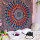 92" X 84" Orange Purple And Blue Mandala Cotton Hanging Tapestry