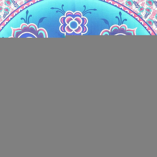 88" X 84" Pink Sky Blue And White Floral Cotton Hanging Tapestry