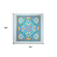 88" X 84" Brown Blue And White Floral Cotton Hanging Tapestry
