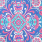 88" X 84" Blue Red And White Floral Cotton Hanging Tapestry