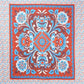 88" X 84" Red Blue And White Floral Cotton Hanging Tapestry