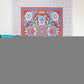 88" X 84" Red Blue And White Floral Cotton Hanging Tapestry