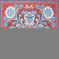 88" X 84" Red Blue And White Floral Cotton Hanging Tapestry