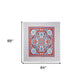 88" X 84" Red Blue And White Floral Cotton Hanging Tapestry